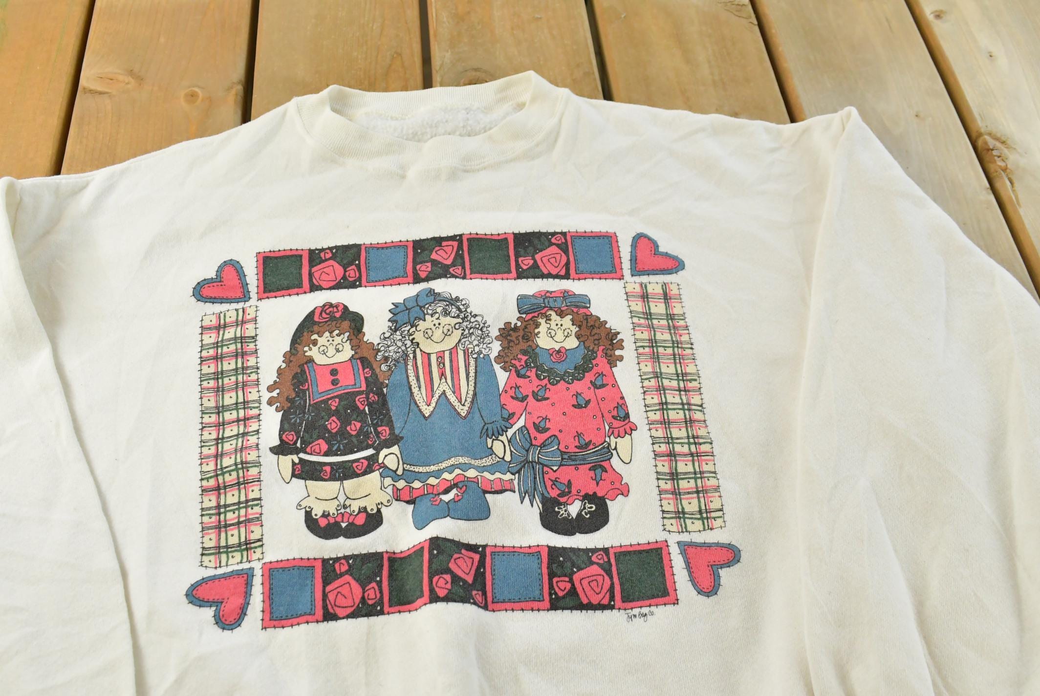 Vintage 1990s Cute Dolls Crewneck Sweatshirt Men's Large
