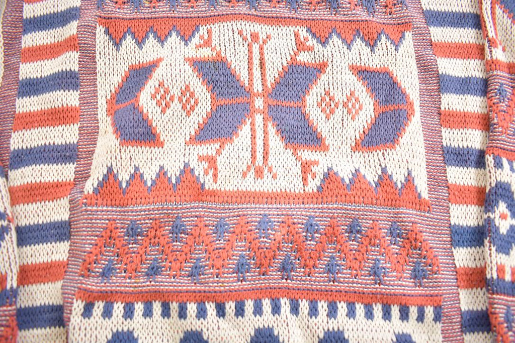 Vintage 1980s Ashley Knit Abstract Pattern Crewneck Sweater Made In USA