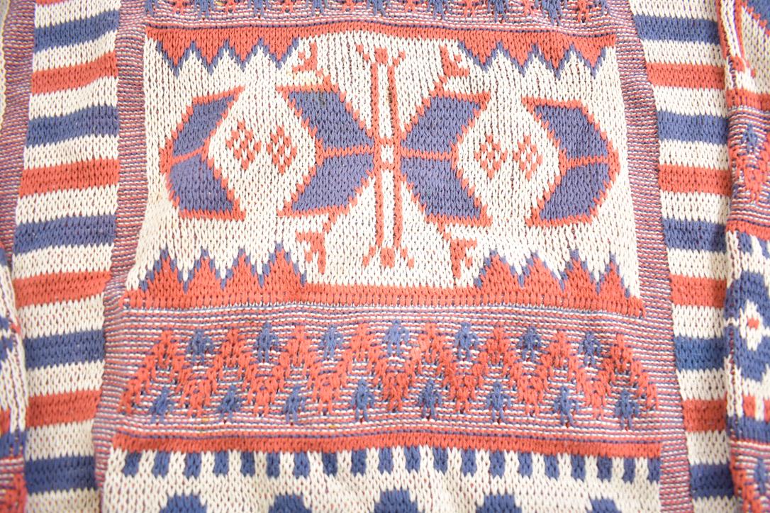 Vintage 1980s Ashley Knit Abstract Pattern Crewneck Sweater Made In USA