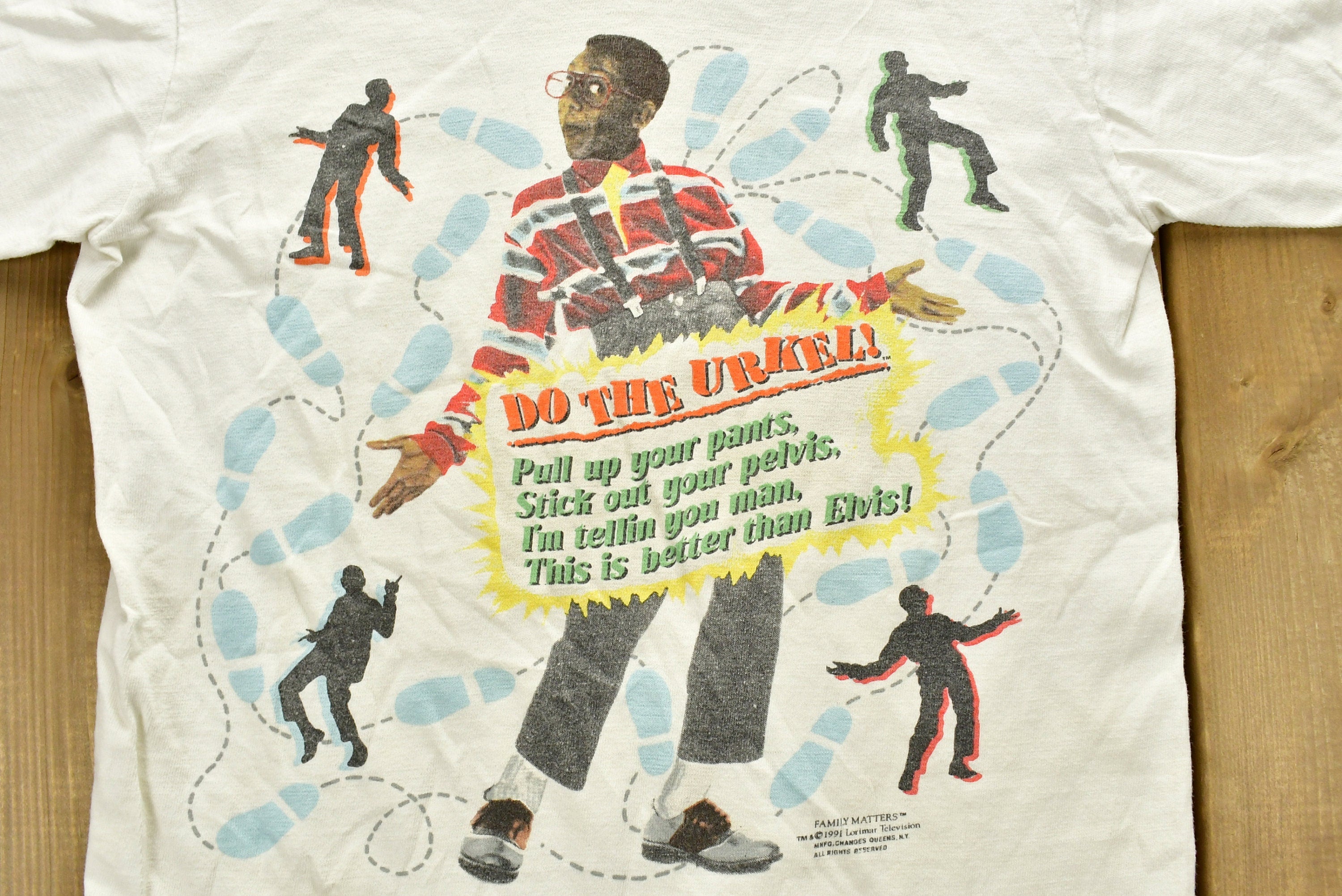 Vintage 1991 Family Matters Do The Urkle Graphic TV Promo Youth Sized T-Shirt