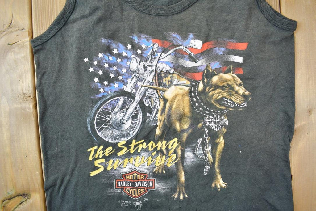 Vintage 1988 Harley Davidson Hamilton ONT Eagle Graphic 3d Emblem Tank Top Shirt