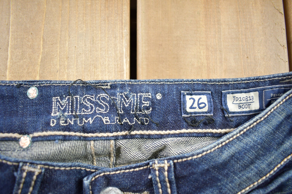 Vintage Y2K Miss Me Bedazzled Low Rise Jeans Size 26x33