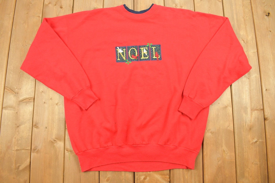 Vintage 1990s Noel Christmas Embroidered Sweater