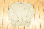Vintage 1990s Polo By Ralph Lauren Tan Knit Crewneck Sweater Mens L