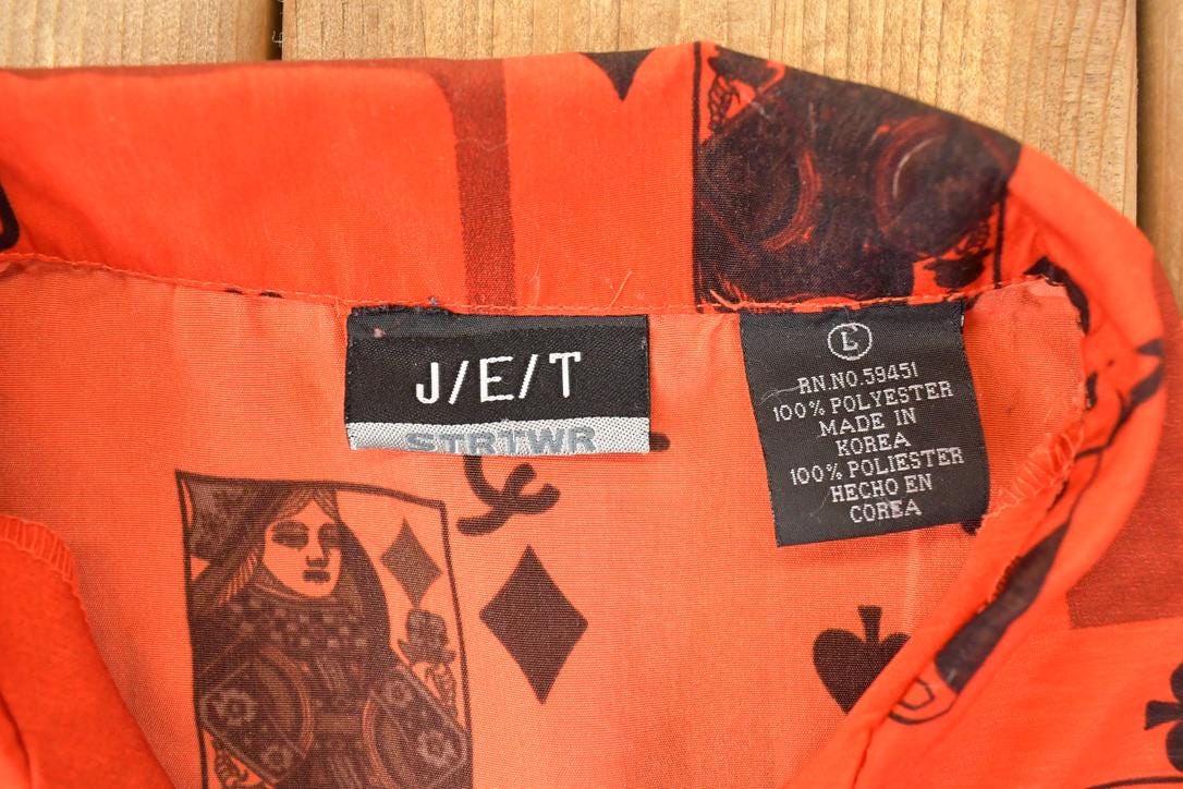 Vintage 1990s Texas Hold Em Abstract Button Up Shirt Men's XL