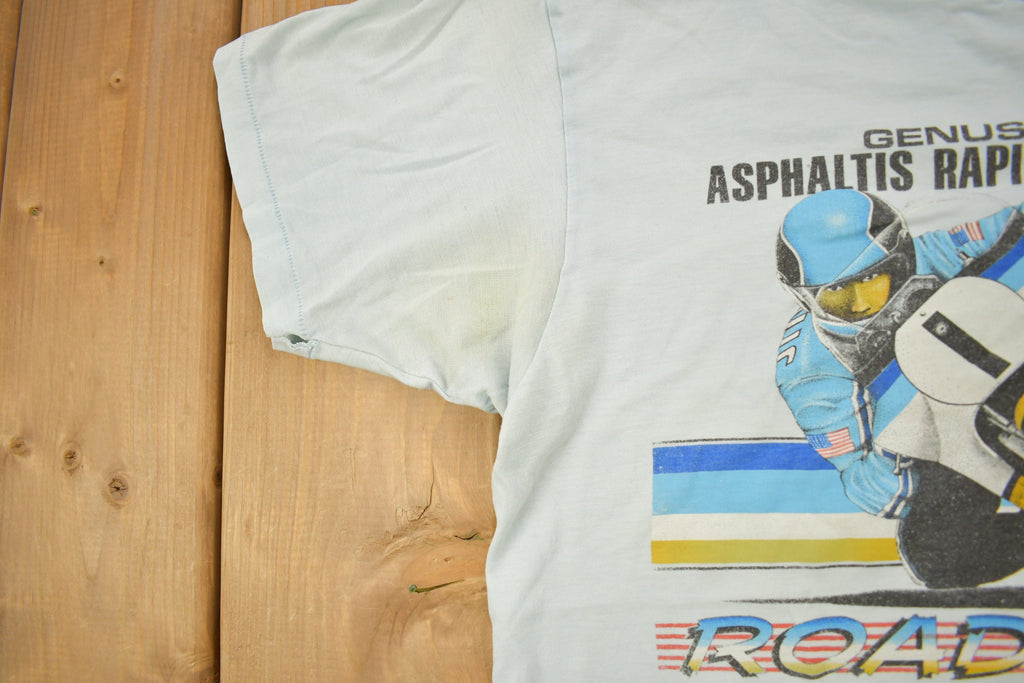 Vintage 1980s Road Racer Speed Bike Graphic T Shirt