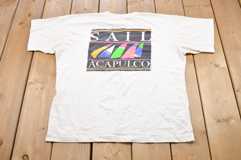 Vintage 1987 Sail Acapulco Graphic T-Shirt