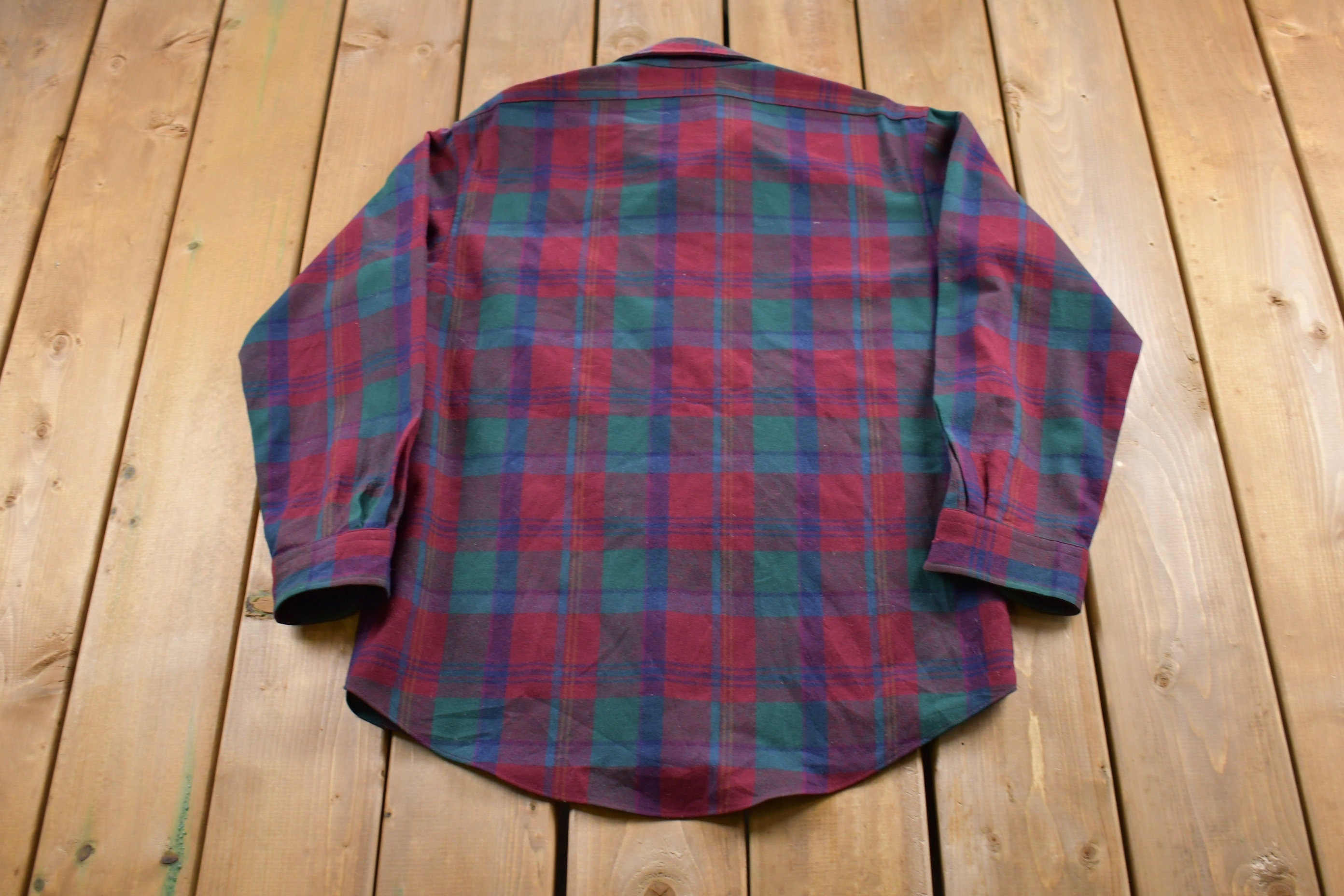 Vintage 1970s Pendleton Plaid Button Up Shirt Vintage Flannel