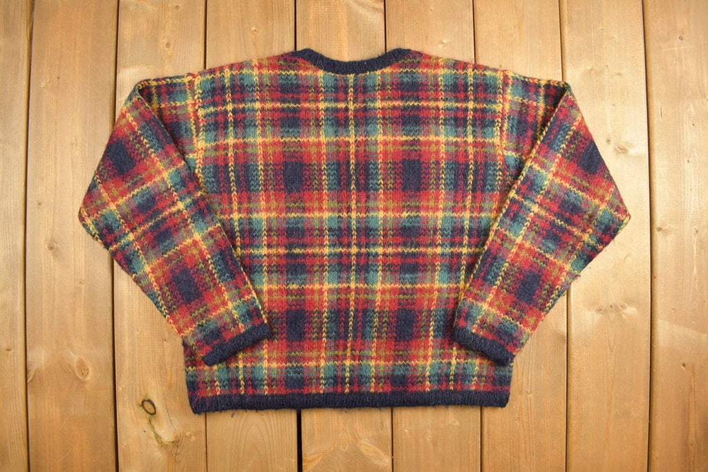 Vintage 1990s Paul Harris Plaid Knitted Sweater