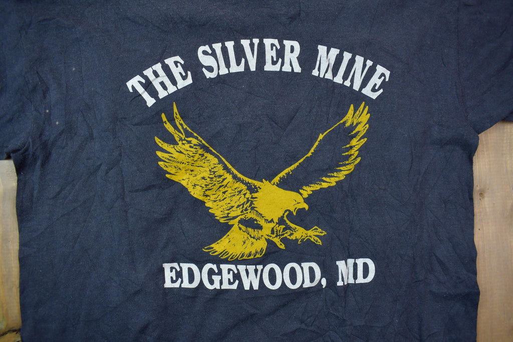 Vintage 1988 Harley Davidson Motorcycles The Silver Mine Edgewood MD Graphic T-Shirt /