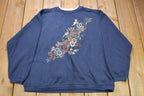 Vintage 1990s Cute Flowers & Birds Crewneck Sweater