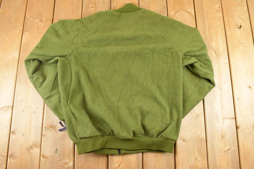 Vintage 1990s Columbia Fleece Full Zip Sweater Jacket Men's L / Geometric Abstract Pattern / 90s Pullover Sweatshirt / Gorpcore Hiking