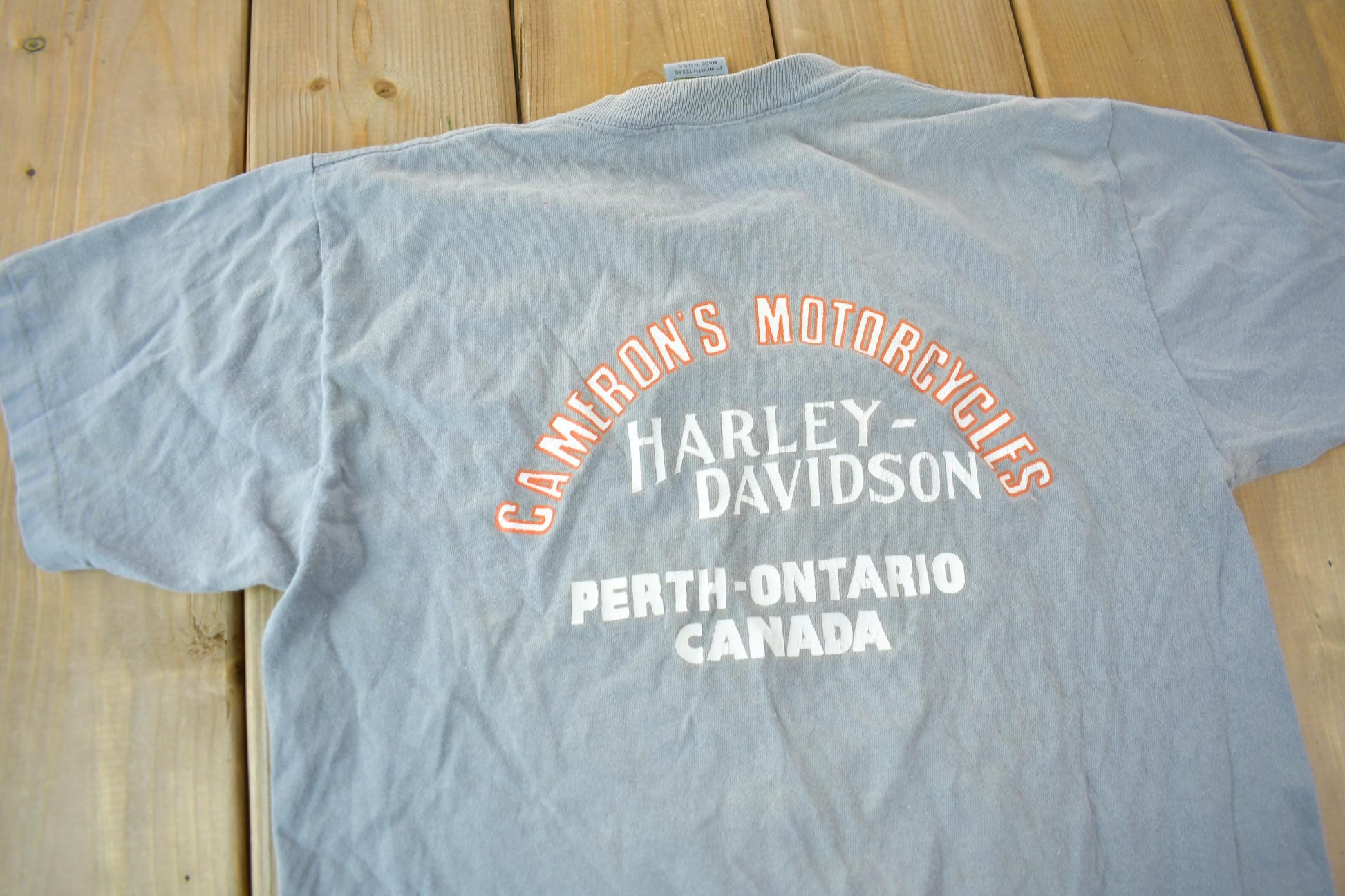 Vintage 1992 Harley Davidson 3D Emblem Bald Eagle T-Shirt