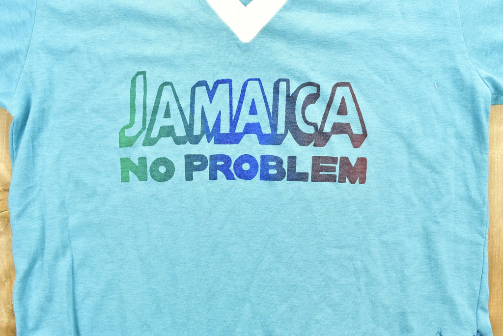 Vintage 1970s Jamaica No Problem Beaded T-Shirt