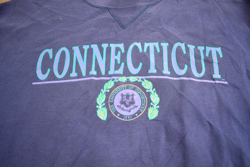 Vintage 1990s University Of Connecticut Gear Crewneck Made In USA