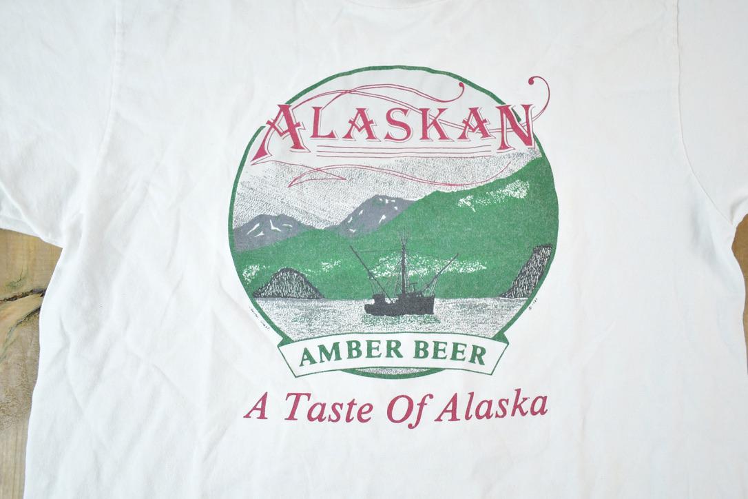 Vintage 90s Alaskan Amber Beer T-Shirt - Souvenir Vacation Tee