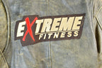 Vintage 1990s Leather Extreme Fitness Jacket Made In USA / 90s Distressed Leather Jacket