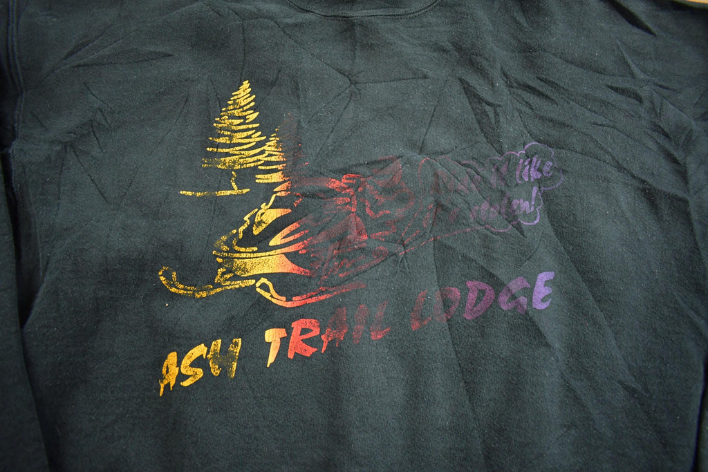 Vintage 1990s ASU Trail Lodge University Snow Mobiling Crewneck Made In USA