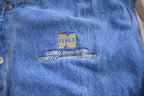 Vintage 1980s Tri Mountain Lars Trucking Embroidered Denim Letterman Size L