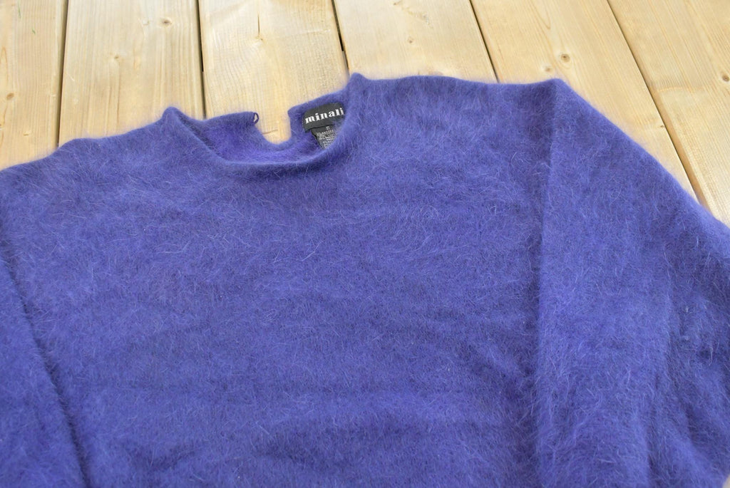 Vintage 1980s Minali Angora Blend Knit Sweater Women's Small