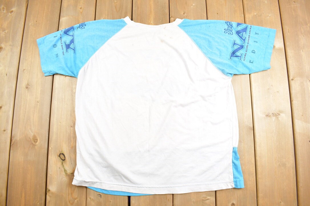 Vintage 1990s Youths Navy Graphic T-Shirt