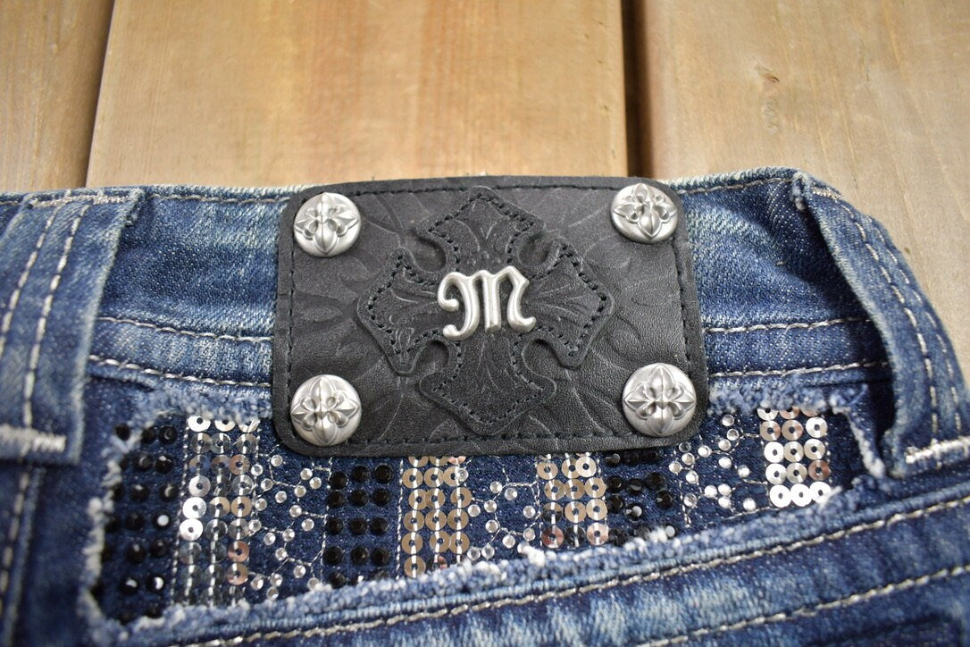 Vintage Y2K Miss Me Bedazzled Low Rise Jeans Size 26x31