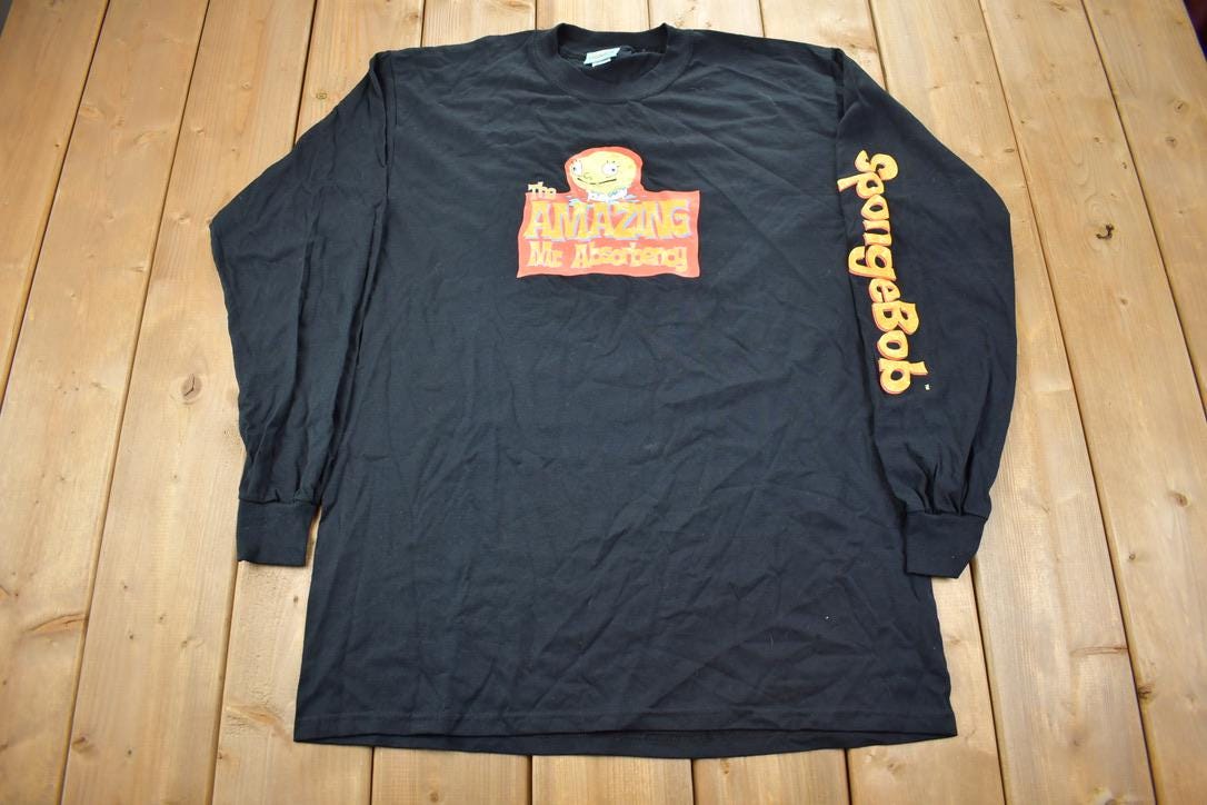 Vintage 2001 The Amazing Mr Absorberncy Sponge Bob long Sleeve Graphic T-Shirt