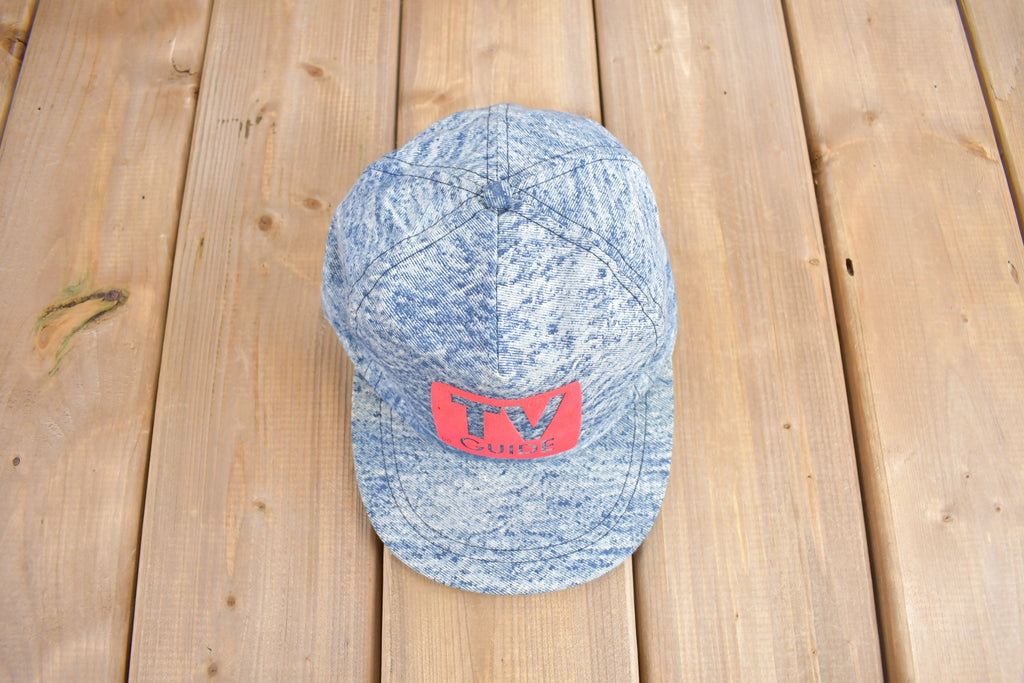 Vintage 1990s TV Guide Acid Wash Snap Back Hat