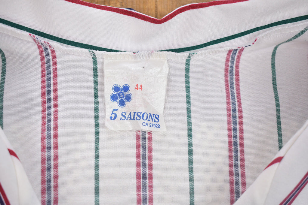 Vintage 1980s 5 Seasons Vertical Striped Button Up Shirt