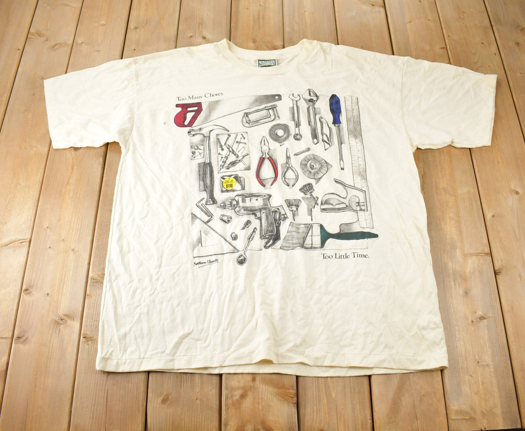 Vintage 1990s Too Many Chores Too Little Time Single Stitch Graphic T Shirt Made In USA