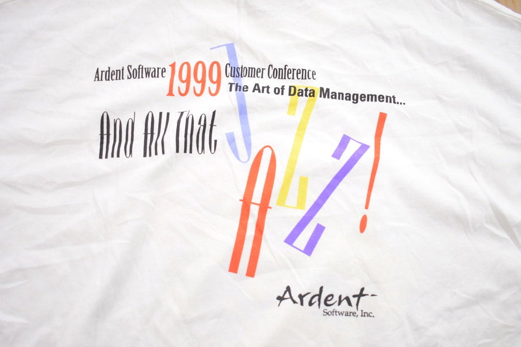 Vintage 1999 Ardent Software Inc. Abstract Graphic T-Shirt