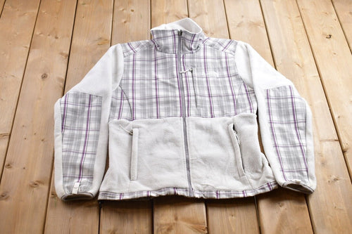 Vintage 1990s North Face Plaid Fleece Sweater / Outdoorsman / 90s Sweater / Streetwear / Hiking / Fleece Zip up / North Face Vintage / Plaid