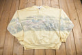 Vintage 1990s Beach Theme All Over Print Henley Sweater