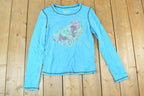 Women Vintage Vigoss Y2K Koi Fish T-Shirt / Vigoss Grunge Skull Print / Contrast Stitch / Internet Famous Clothing / Over Dyed