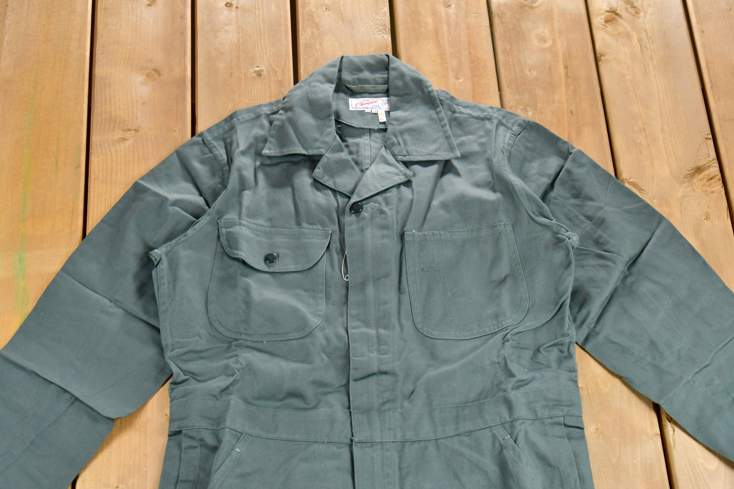 Vintage 1960s Champion Coverall Jumpsuit Size 38 x 31  60s Champion  Vintage Workwear  True Vintage  Champion Workwear