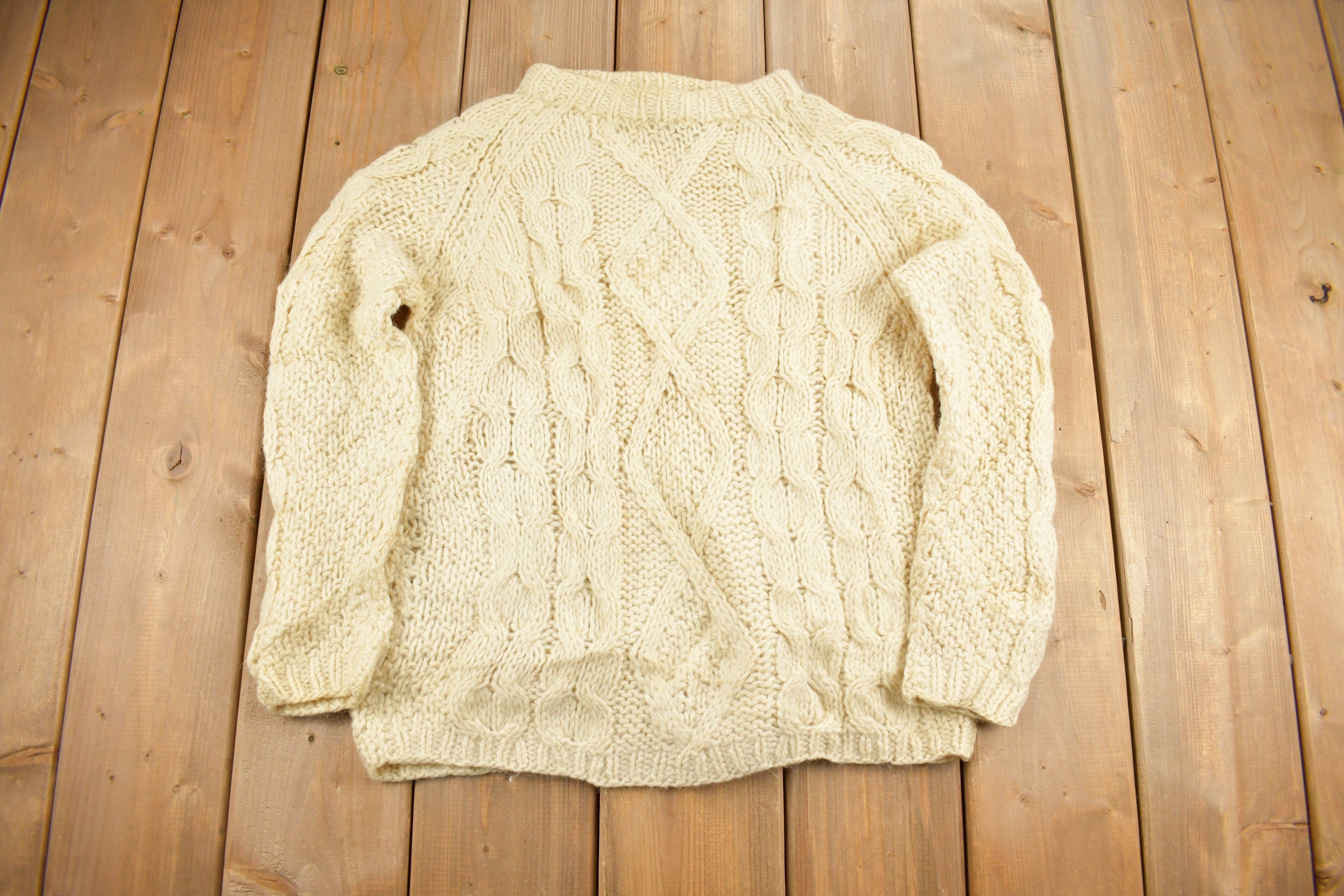 Vintage 1970s Sears Roebuck 3D Cable Knit Sweater