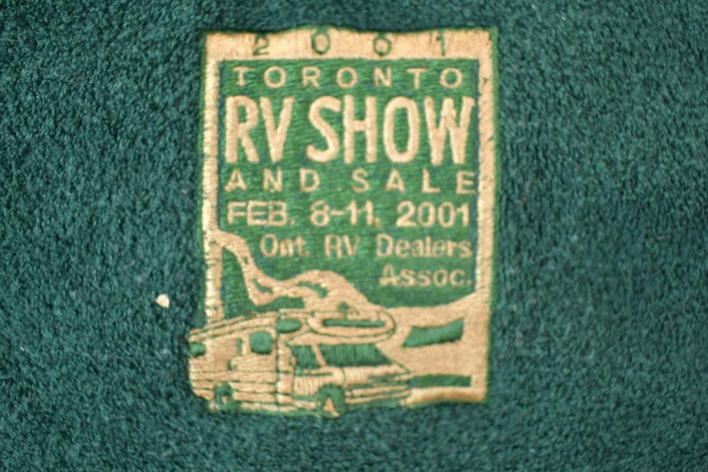 Vintage 2001 Toronto RV Show Quarter Zip Suede Patch Fleece Sweater