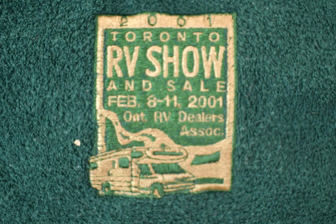 Vintage 2001 Toronto RV Show Quarter Zip Suede Patch Fleece Sweater