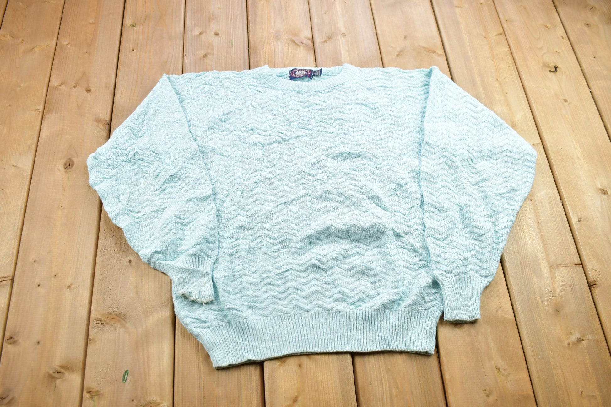 Vintage 1990s Aspetuck Trading Co. Knitted Crewneck Sweater /