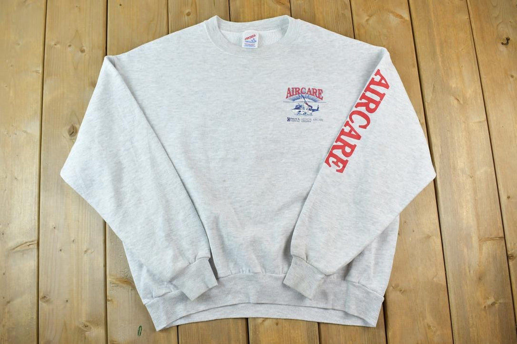 Vintage 1990s Helicopter Air Care Crewneck Sweatshirt Made In USA