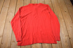 Vintage 1990s LL Bean Henley Thermal Sweatshirt Made In USA