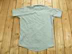 Vintage 1970s Chain Stitched Button Up Uniform T-Shirt  Mr. Meyler  Embroidered  Union Made  Woodbridge School  Distressed  Pocket Tee