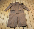 Vintage 1990s Australian Stockman's Dilskins Crazy Full Length Leather Trench Coat Made In Australia By Feathertop