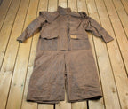 Vintage 1990s Australian Stockman's Dilskins Crazy Full Length Leather Trench Coat Made In Australia By Feathertop
