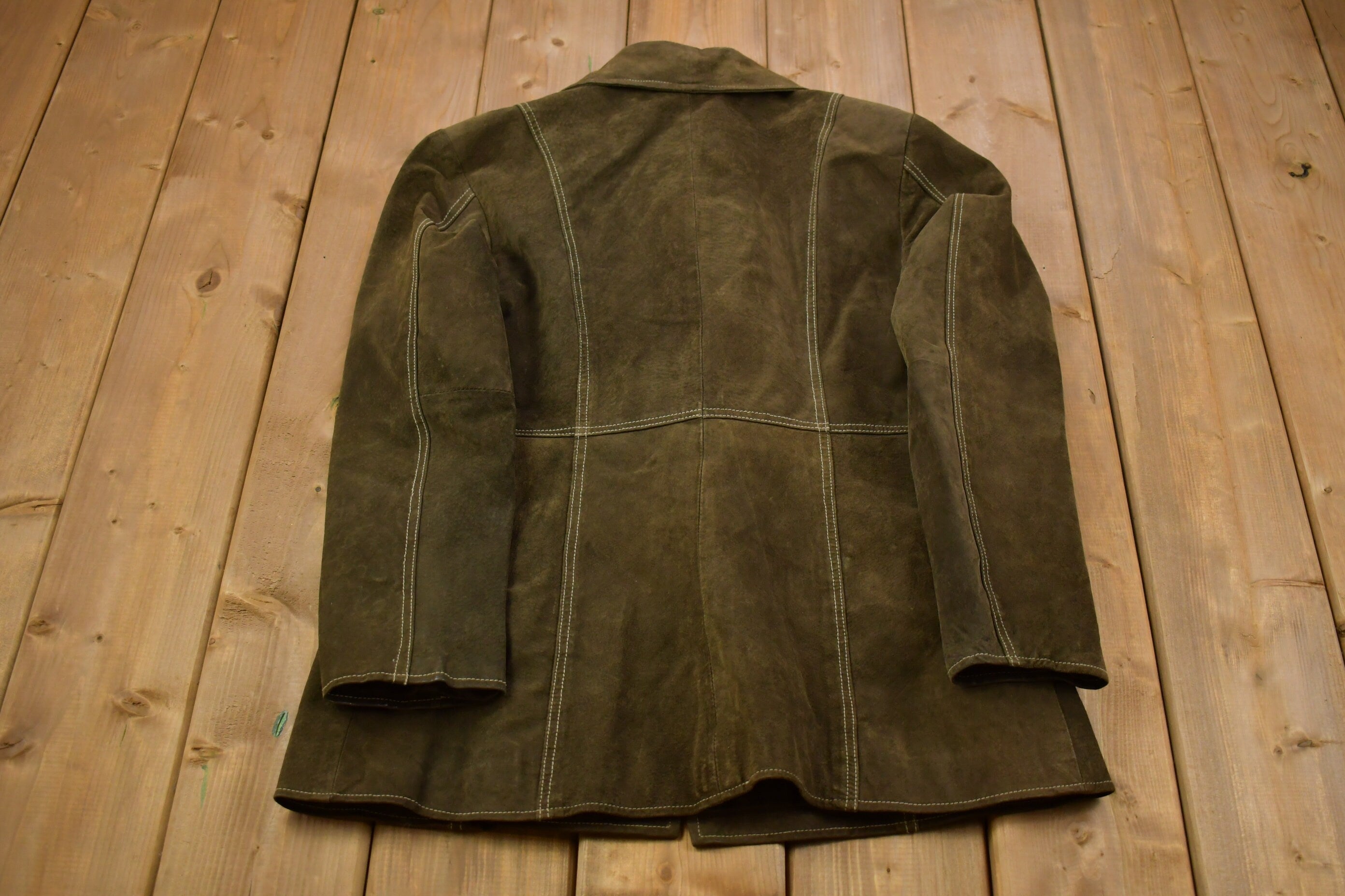 Vintage 1980s BB Dakota Suede Leather Double Breasted Jacket