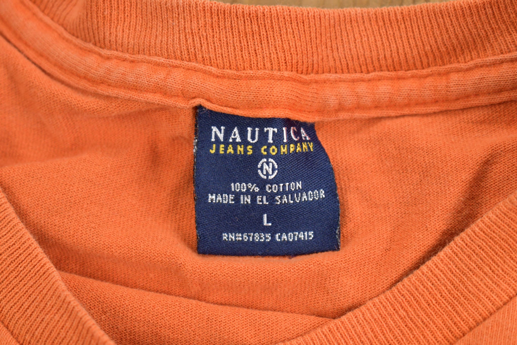 Vintage 1990s Nautica Jeans Company Graphic Long Sleeve T Shirt