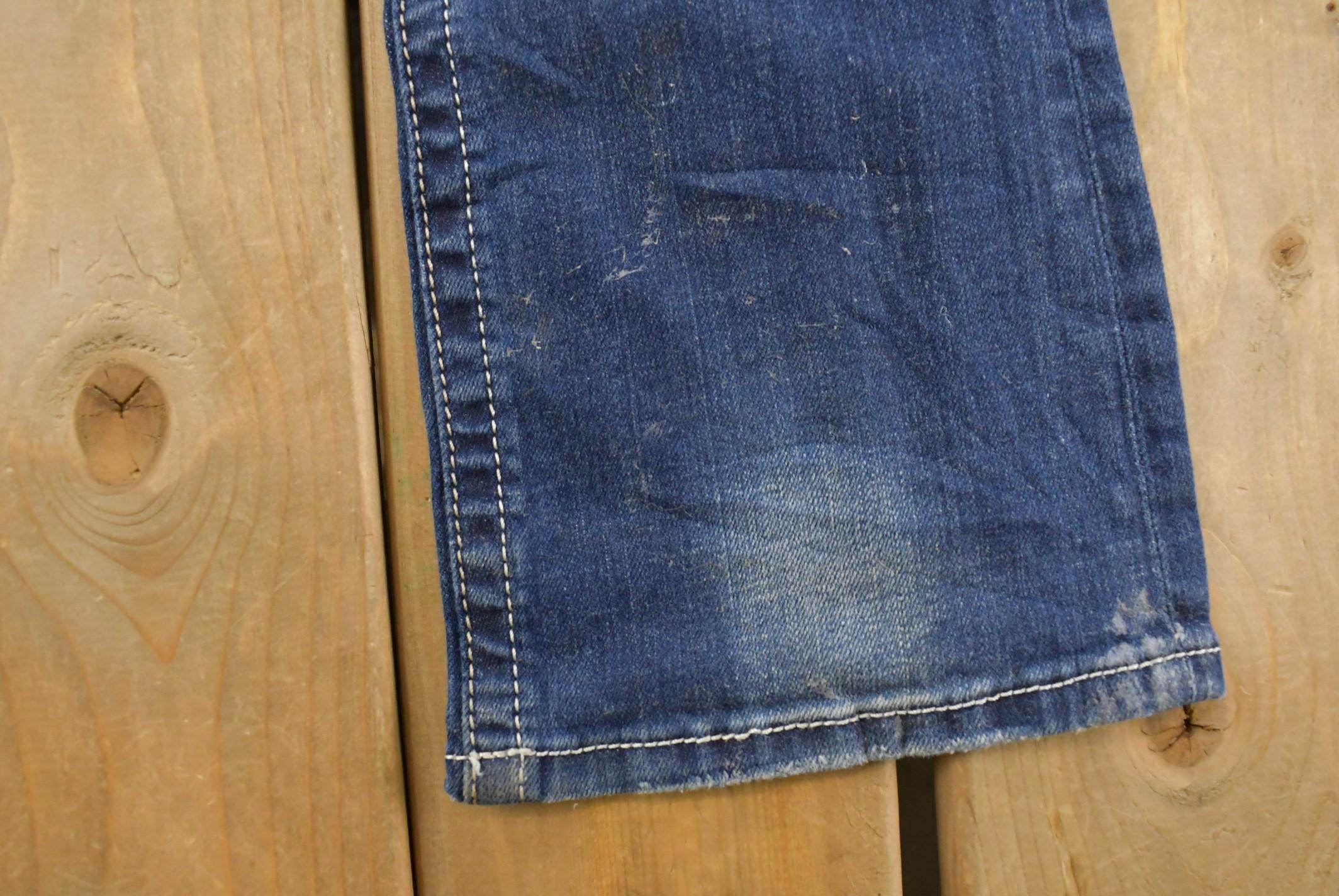 Vintage Y2K Miss Me Bedazzled Low Rise Jeans Women's 27 x 33 / Boot Cut Jeans / Y2K Style / Embroidered Jeans / 2000s / Contrast Stitching