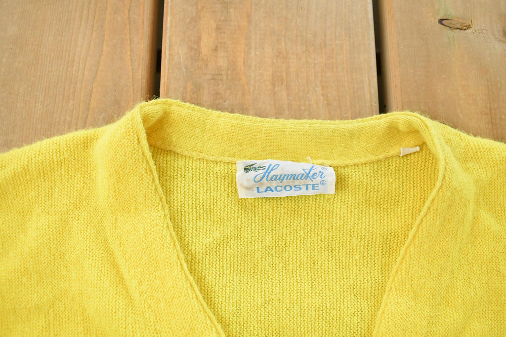 Vintage 1960s Haymaker Lacoste Knit Cardigan Sweater Women's S