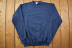 Vintage 1990s Navy Blue Blank Tultex Crewneck Sweatshirt