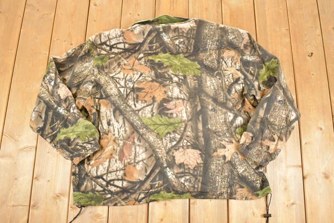 Vintage 1990s Wood'n Trail AOP Realtree Fleece Outdoorsman Sweater Mens XL